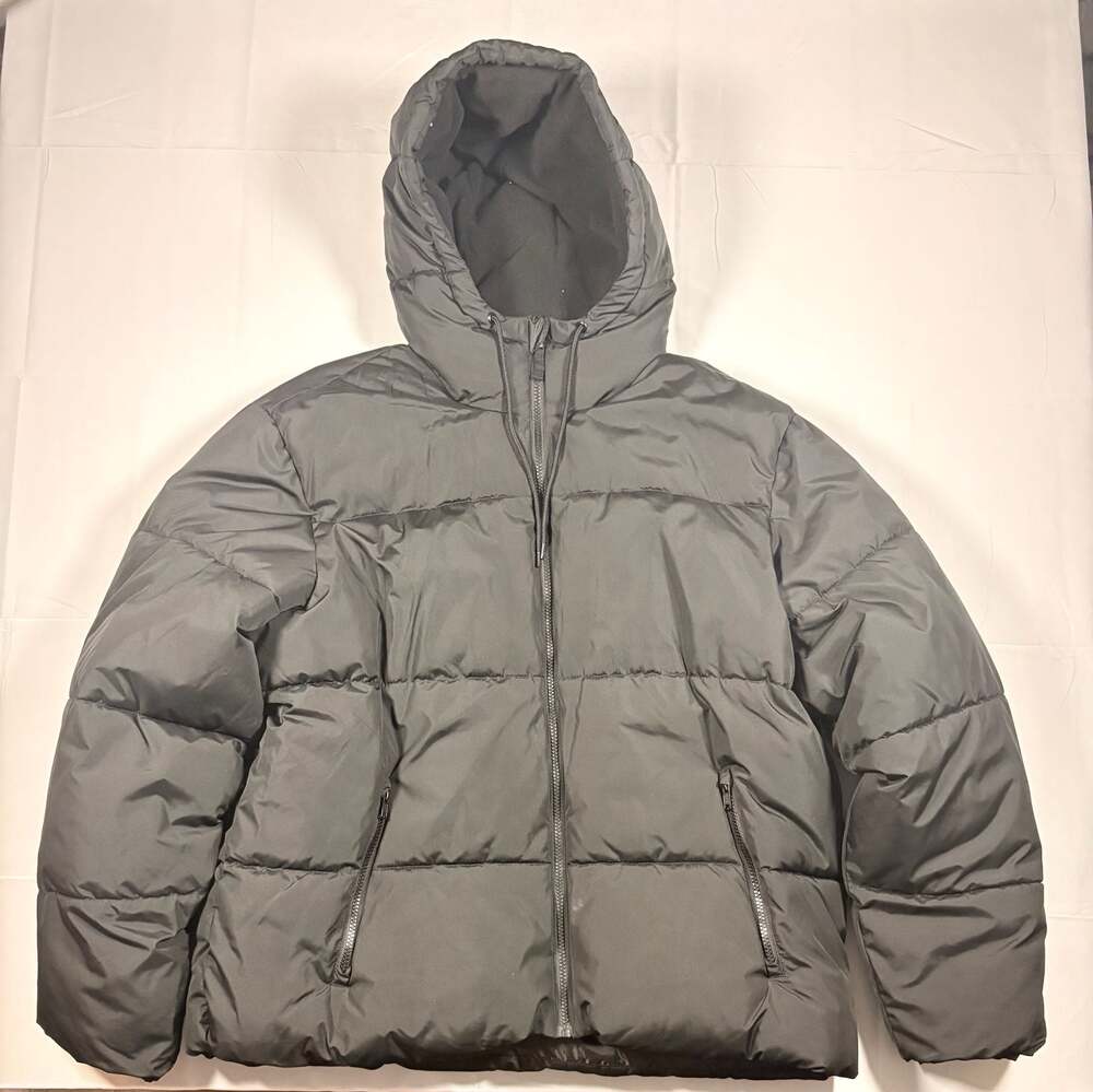 Old Navy Women's Water-Resistant Hooded Puffer Jacket Black XL